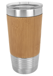 Polar Camel 20 oz. Silver Insulated Leatherette Tumbler with Clear Lid