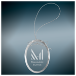 Clear Glass Ornament with Silver String