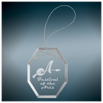 Clear Glass Ornament with Silver String