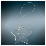 Clear Glass Ornament with Silver String