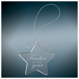 Clear Glass Ornament with Silver String