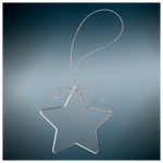 Clear Glass Ornament with Silver String