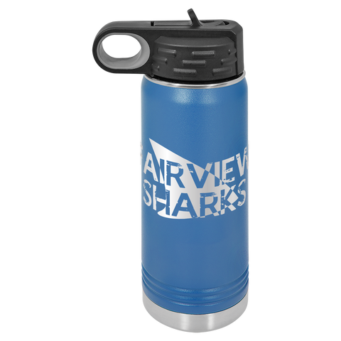 Fairview Sharks - 20oz Double Walled Vacuum Water Bottle with Flip Top