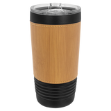 Polar Camel 20 oz. Black Insulated Leatherette Tumbler with Clear Lid