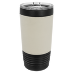 Polar Camel 20 oz. Black Insulated Leatherette Tumbler with Clear Lid