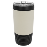 Polar Camel 20 oz. Black Insulated Leatherette Tumbler with Clear Lid