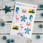 <span style="color: #0099CC">Beach Watercolors </span>Stickers