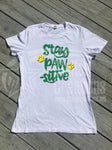 Stay Paw-sitive Short Sleeve T-Shirt - <span style="color: #660099;">Youth Cut</span>