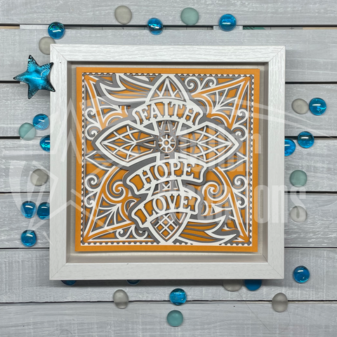 <span style="color: #0099CC;">Faith, Hope and Love3D Mandala </span>Wall Art</span>