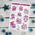 <span style="color: #0099CC">Flocking Flamingos Sassy </span>Stickers