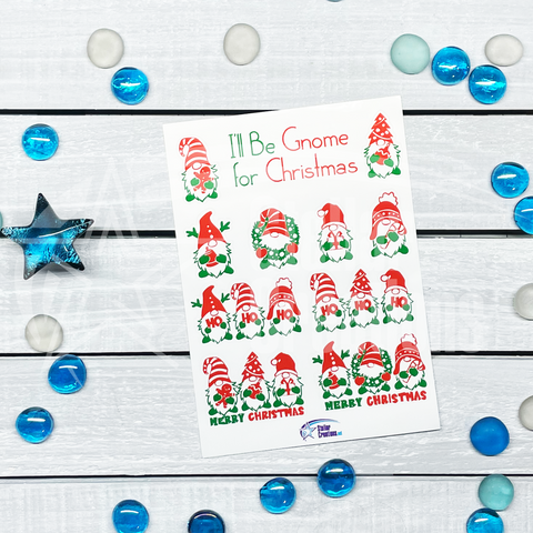 <span style="color: #0099CC">I'll Be Gnome for Christmas </span>Stickers