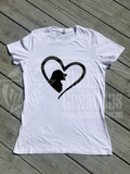 Dog Love Short Sleeve T-Shirt - <span style="color: #0099CC;">Ladies Cut</span>