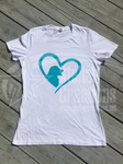 Dog Love Short Sleeve T-Shirt - <span style="color: #0099CC;">Ladies Cut</span>