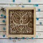 <span style="color: #0099CC;">3D Mandala Owl </span><p>Wall Art</span>