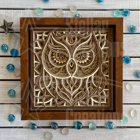 <span style="color: #0099CC;">3D Mandala Owl </span><p>Wall Art</span>