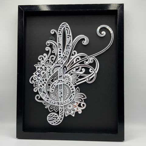 <span style="color: #0099CC;">3D Mandala Treble Clef </span><p>Wall Art</span>