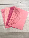 <span style="color: #0099CC">Cut Lace Shell </span>Notecard Set<br><span style="color: #642b89;"> 4 Colors