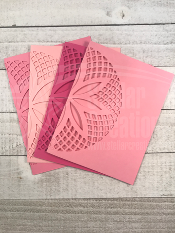 <span style="color: #0099CC">Cut Lace Shell </span>Notecard Set<br><span style="color: #642b89;"> 4 Colors